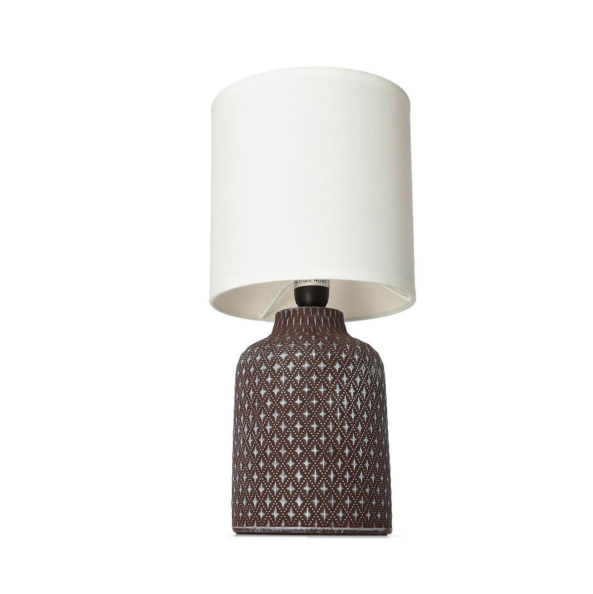 BORDSLAMPA 15/15/32 cm   - vit/pink, Klassisk, textil/plast (15/15/32cm)
