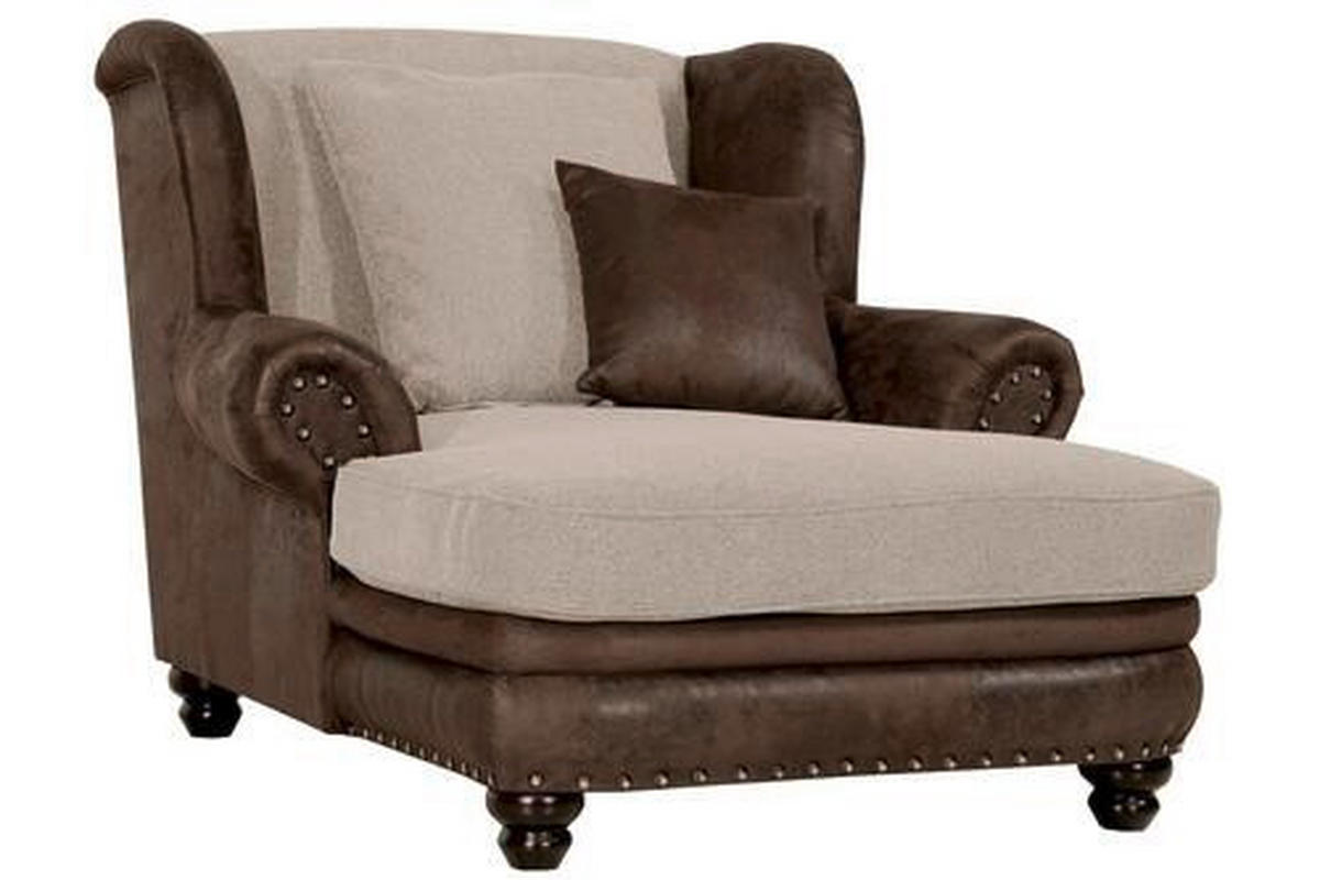 MEGA SOFA braon, bež  - braon/bež, Romantično / Seoski, tekstil/drvo (276/81/140cm) - Landscape
