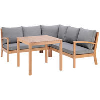 GARTENSET   - Hellgrau/Grau, Design, Holz/Metall (195/195cm) - Ambia Garden