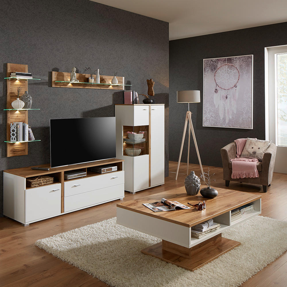 KLUB STOČIĆ  bela, boja hrasta  - boja hrasta/bela, Moderno, pločasti materijal (120/70/43cm) - Hom`in