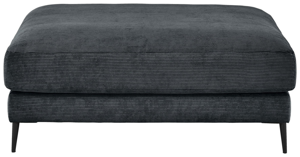 HOCKER in Textil Anthrazit  - Anthrazit/Schwarz, Design, Textil/Metall (120/43/90cm) - Dieter Knoll
