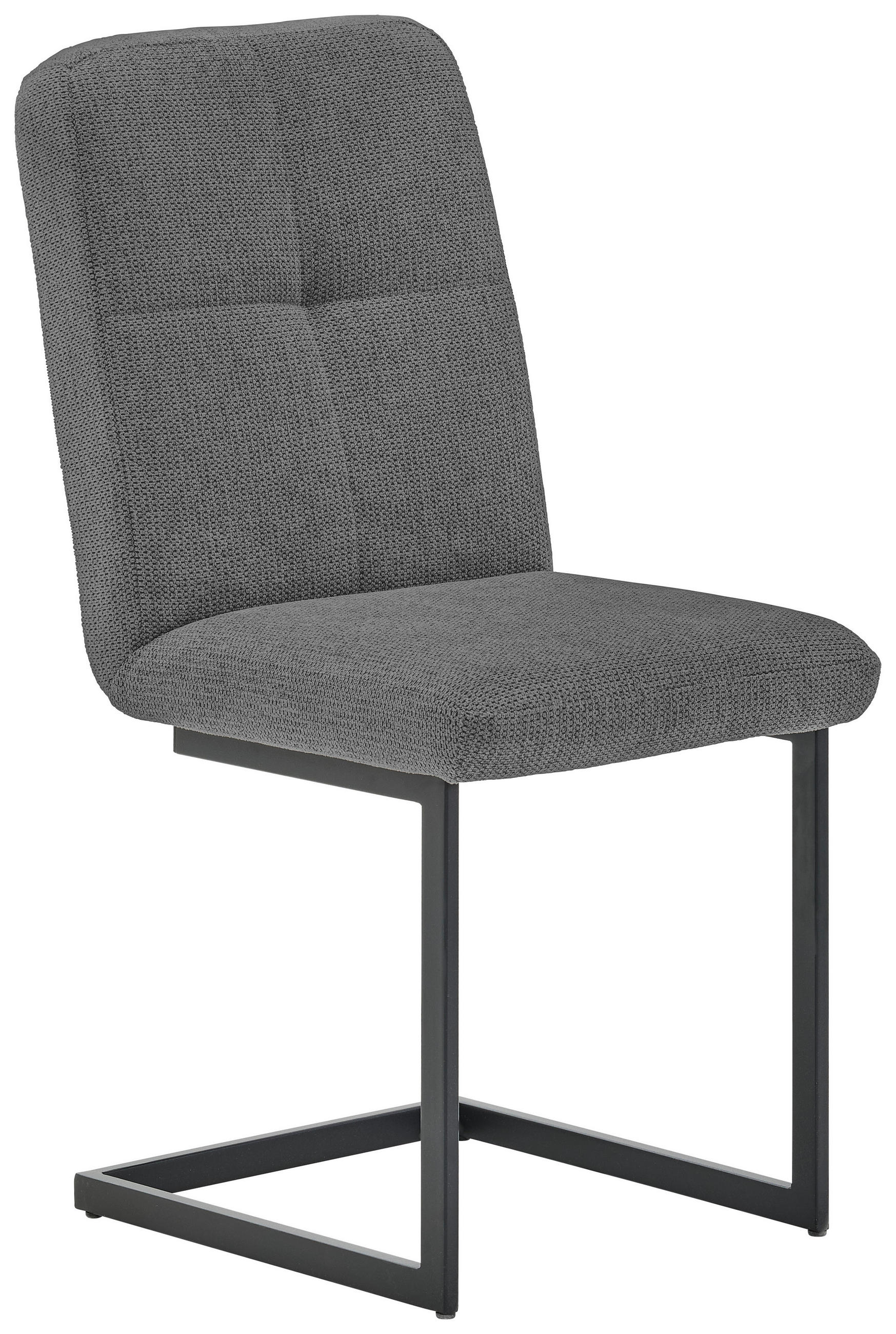 STUHL - Anthrazit/Schwarz, Design, Textil/Metall (45/92,5/62cm) - Novel