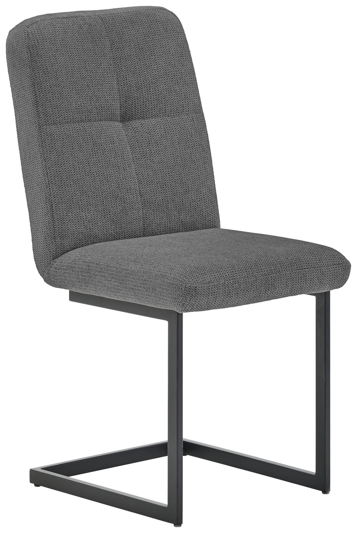 STUHL - Anthrazit/Schwarz, Design, Textil/Metall (45/92,5/62cm) - Novel