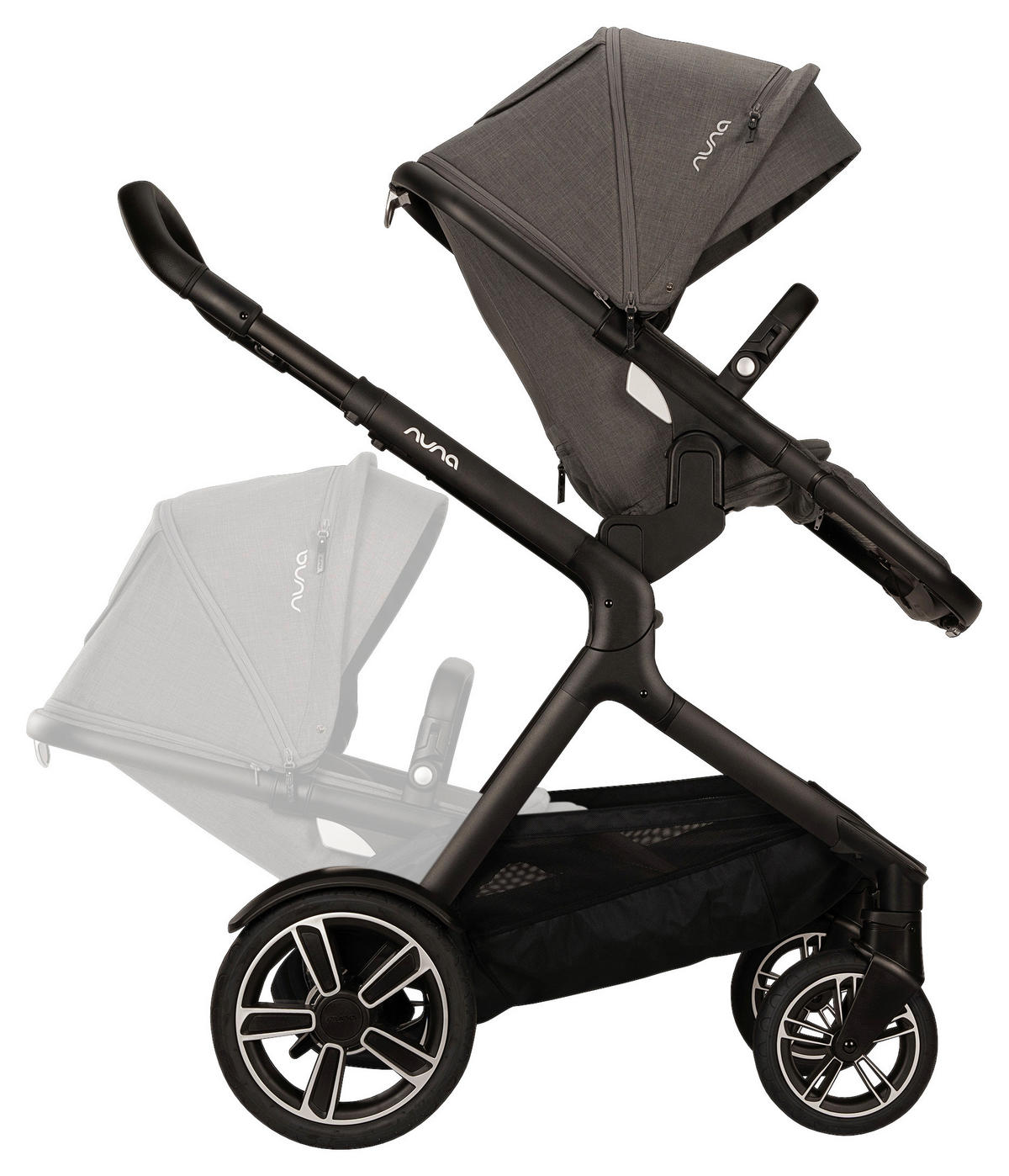GESCHWISTERWAGEN DEMI NEXT  - Schwarz/Grau, Basics, Textil/Metall (98/62/112cm) - Nuna