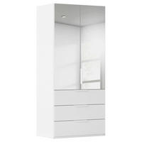 DREHTÜRENSCHRANK 101/235/61 cm,  in Weiß, 2-türig  - Weiß, Basics, Glas/Holzwerkstoff (101/235/61cm) - Novel