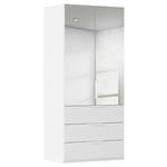 DREHTÜRENSCHRANK 101/235/61 cm,  in Weiß, 2-türig  - Weiß, Basics, Glas/Holzwerkstoff (101/235/61cm) - Novel