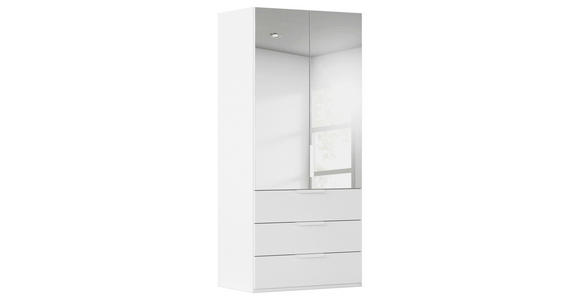 DREHTÜRENSCHRANK 101/235/61 cm,  in Weiß, 2-türig  - Weiß, Basics, Glas/Holzwerkstoff (101/235/61cm) - Novel