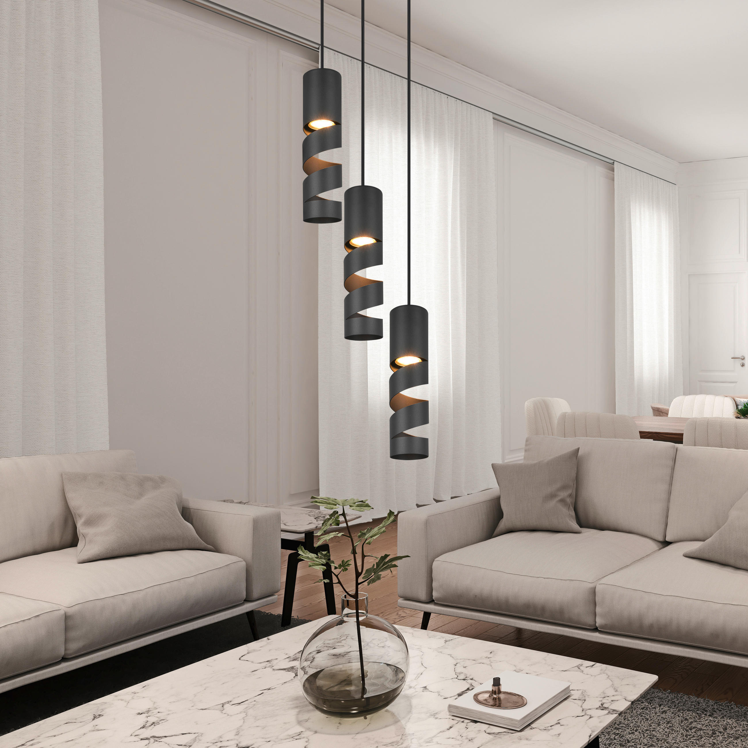 HÄNGELEUCHTE 28/150 cm  - Schwarz, Design, Metall (28/150cm) - Trio Leuchten