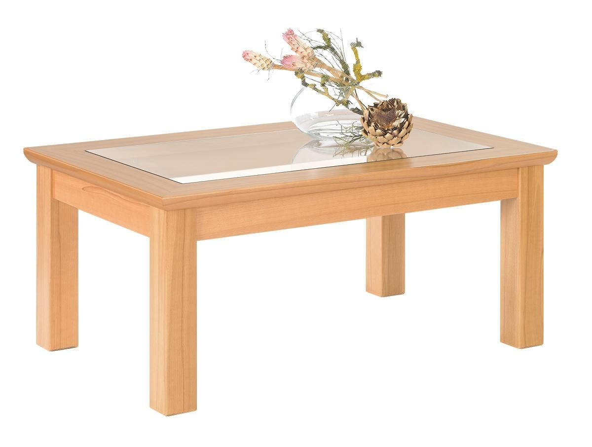 COUCHTISCH in Holz, Glas 100/65/45 cm  - Buchefarben, KONVENTIONELL, Glas/Holz (100/65/45cm) - Invivus