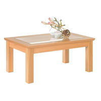COUCHTISCH in Holz, Glas 100/65/45 cm  - Buchefarben, KONVENTIONELL, Glas/Holz (100/65/45cm) - Invivus