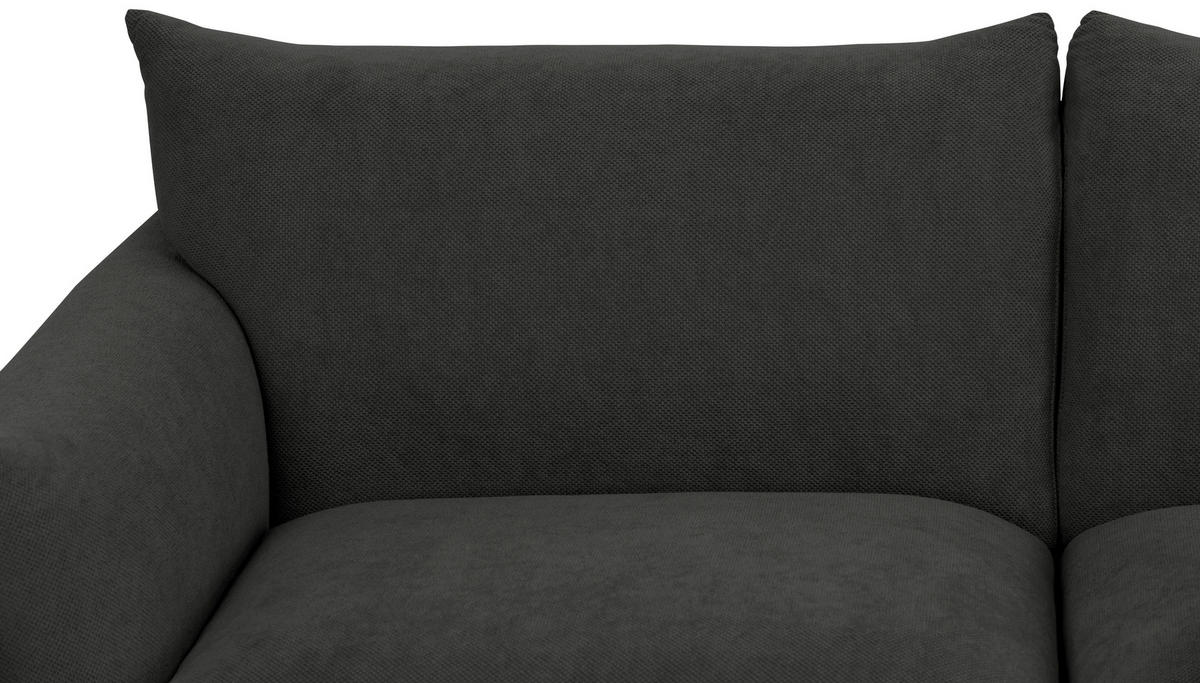 SOFA Mikrofaser Anthrazit  - Anthrazit/Schwarz, Trend, Textil/Metall (185/77/83cm) - P & B