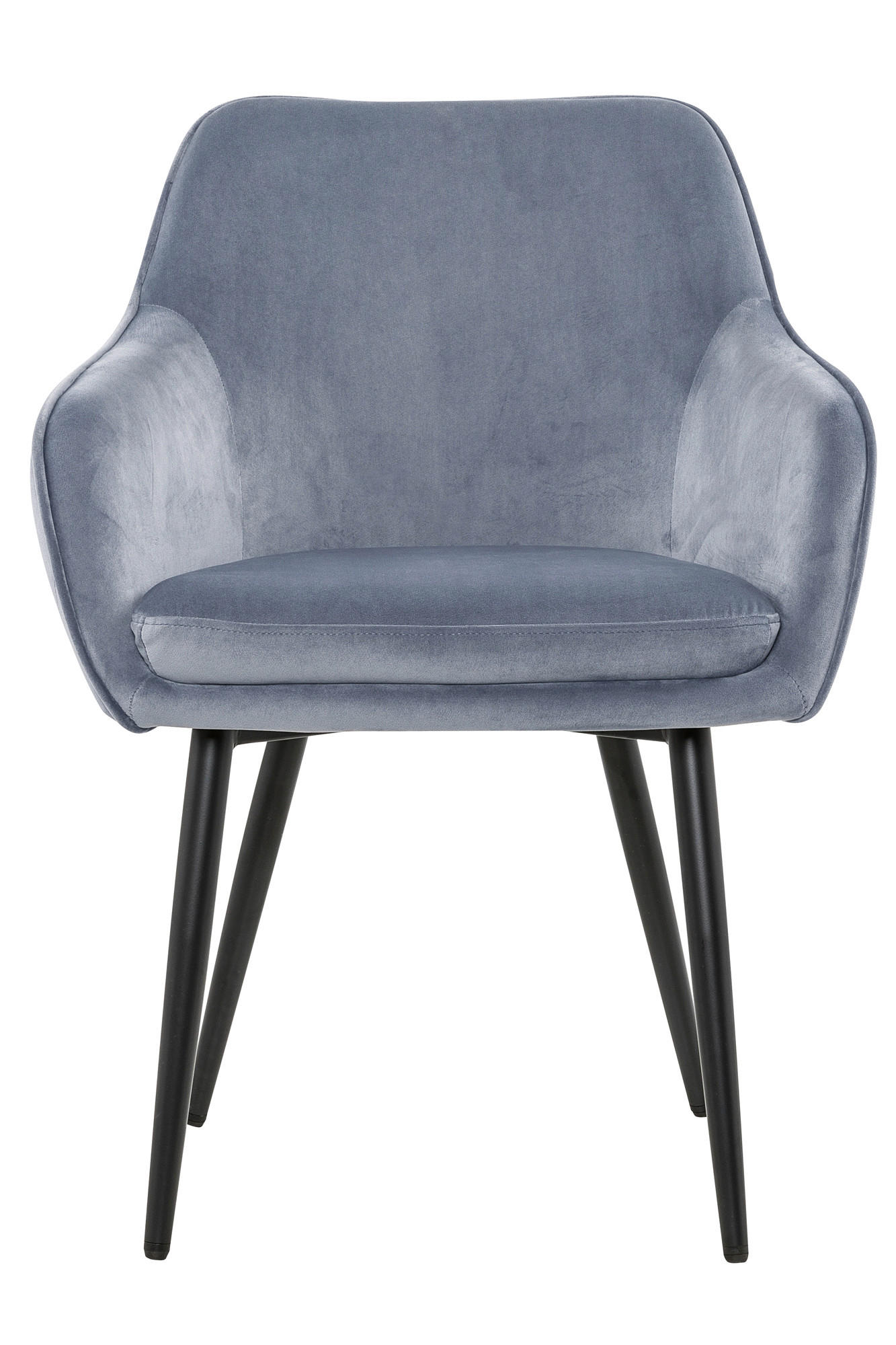 ARMLEHNSTUHL  in Samt  - Hellgrau/Schwarz, MODERN, Textil/Metall (61/85/60cm) - Livetastic