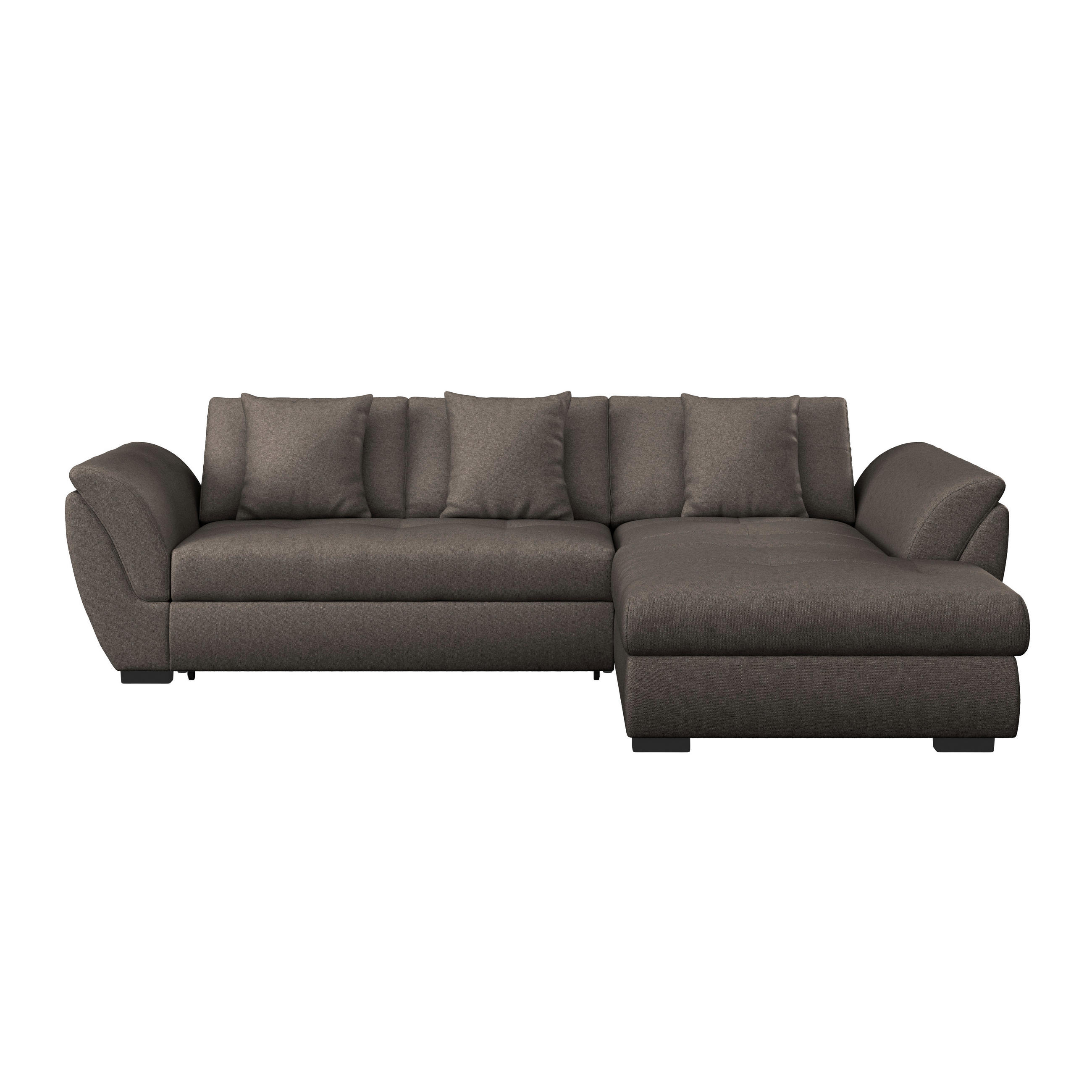 ECKSOFA Braun Webstoff  - Braun, Design, Kunststoff/Textil (278/187cm) - Livetastic