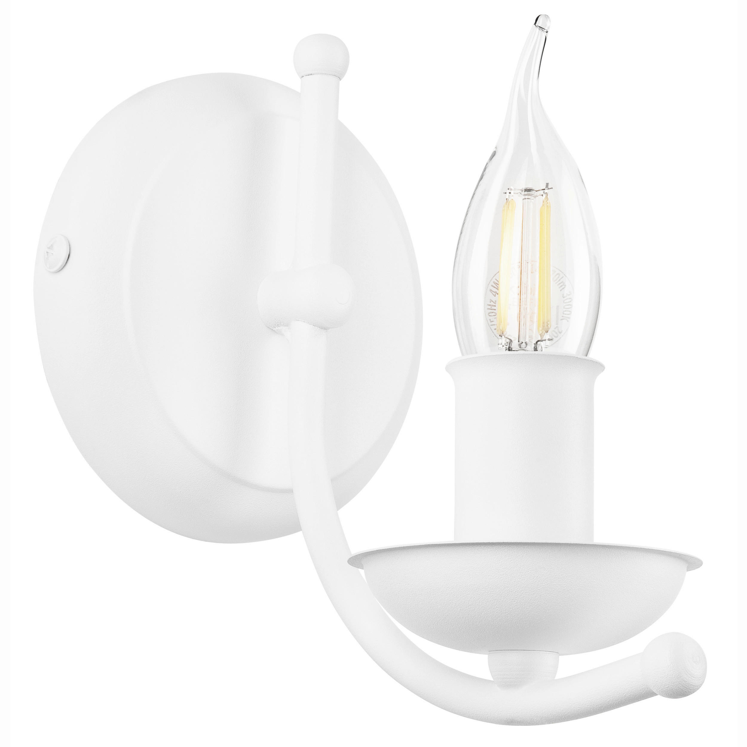 WANDLEUCHTE 17/18/5 cm   - Weiß Hochglanz, KONVENTIONELL, Metall (17/18/5cm)