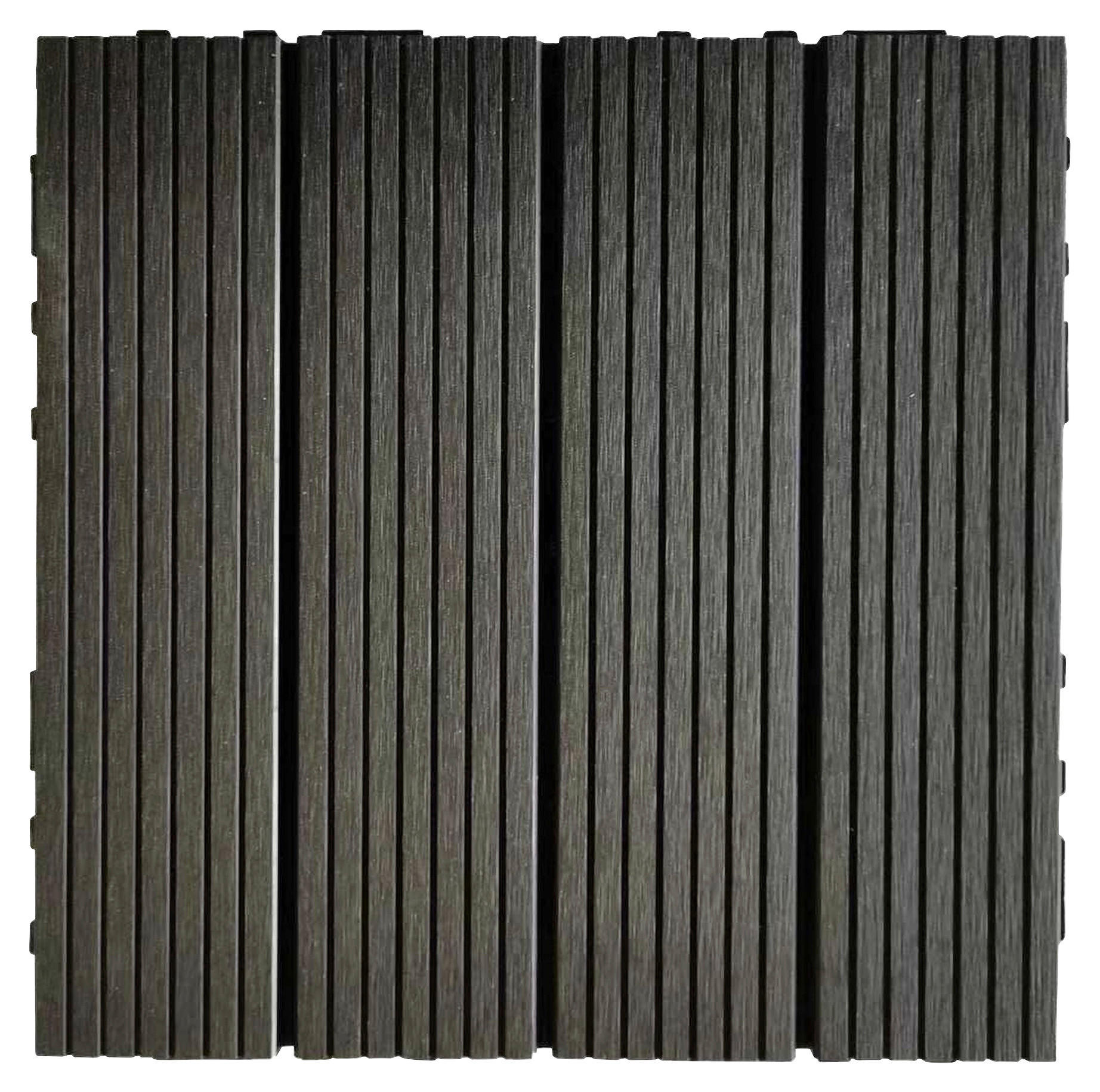 TERRASSENFLIESE WPC MAURICE 30X30CM 11-TLG.  - Anthrazit, KONVENTIONELL, Holzwerkstoff (30/30/2.4cm)