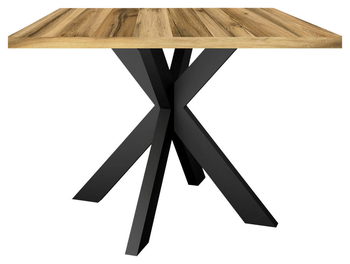 ESSTISCH in Metall, Holzwerkstoff 140/90/78 cm   - Plankeneiche/Schwarz, MODERN, Holzwerkstoff/Metall (140/90/78cm) - Livetastic