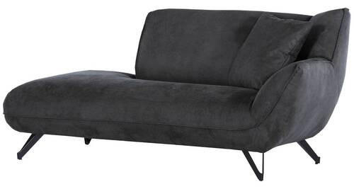 CHAISELONGUE TABALUGA Mikrofaser Anthrazit  - Anthrazit/Schwarz, Design, Textil/Metall (190/90/95cm) - Carryhome