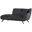 CHAISELONGUE in Mikrofaser Anthrazit  - Anthrazit/Schwarz, Design, Textil/Metall (190/90/95cm) - Carryhome