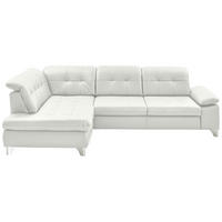 ECKSOFA Echtleder Weiss  - Weiss, Basics, Leder/Metall (211/309cm) - Beldomo Speed