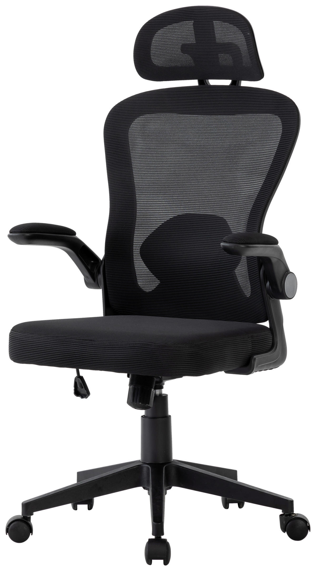 DREHSTUHL Netzbespannung Schwarz  - Schwarz, Design, Kunststoff/Textil (59/118-128/64cm) - Carryhome