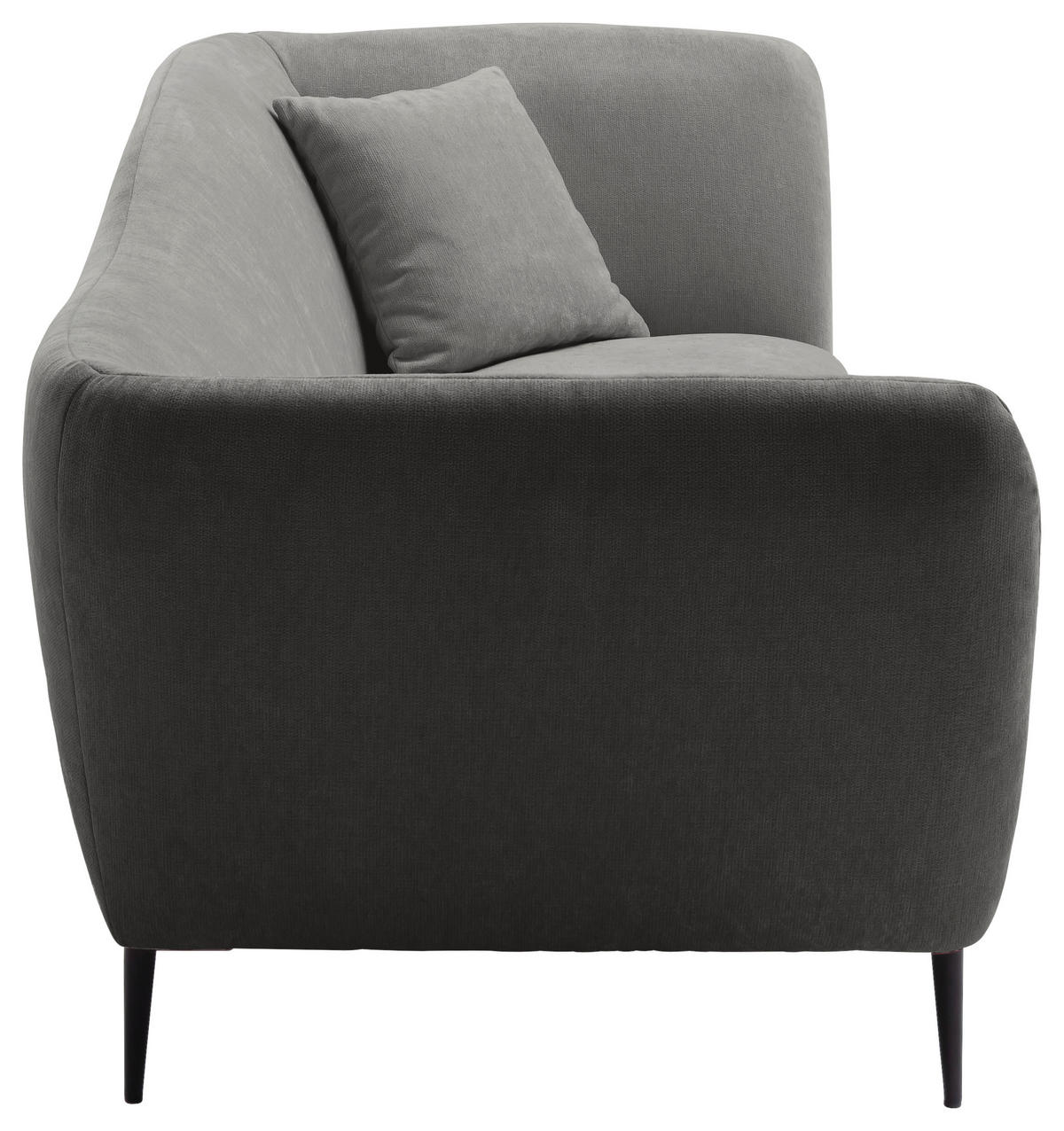 RÉCAMIERE Anthrazit Chenille Zierkissen, Rücken echt  - Anthrazit/Schwarz, KONVENTIONELL, Textil/Metall (224/70/97cm) - Hom`in