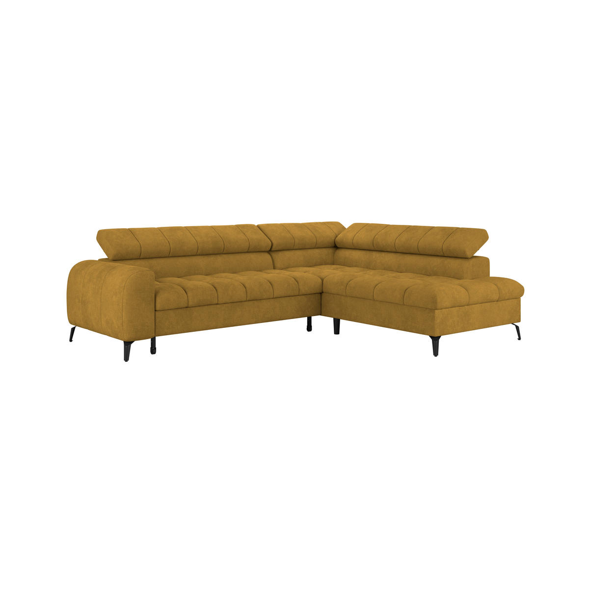 ECKSOFA in Terracotta  - Terracotta/Schwarz, Trend, Kunststoff/Textil (261/203cm) - Livetastic