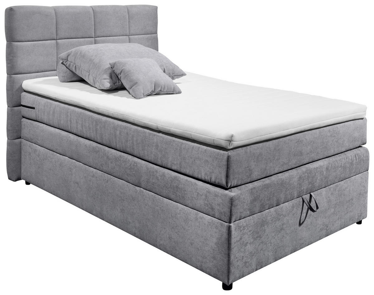 BOXSPRING-ÁGY 120/200 cm  világosszürke  - világosszürke, Konventionell, műanyag (120/200cm) - MID.YOU