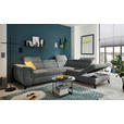 ECKSOFA Grau Mikrovelours  - Schwarz/Grau, KONVENTIONELL, Kunststoff/Textil (271/231cm) - Carryhome