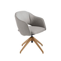 ARMLEHNSTUHL  in Echtleder naturbelassen  - Wildeiche/Grau, Design, Leder/Holz (63/74-90/57-73cm) - Koinor