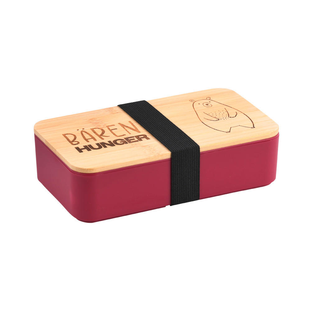 LUNCHBOX  - Hellbraun/Pink, Basics, Naturmaterialien (18.5/10.5/5cm) - Kesper