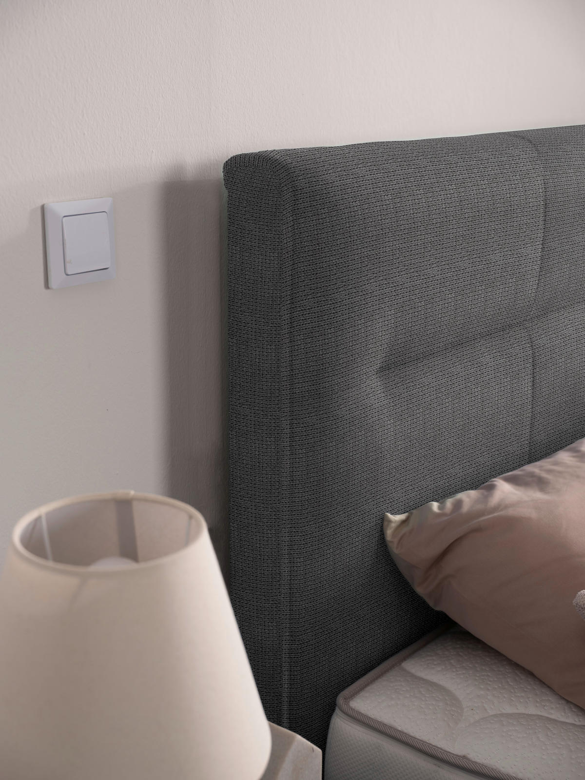 BOXSPRINGBETT 240/220 cm  in Grau  - Schwarz/Grau, Konventionell, Textil/Metall (240/220cm) - Esposa
