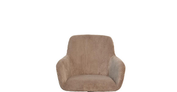 ARMLEHNSTUHL in Eisen Cord - Taupe/Schwarz, Design, Textil/Metall (60,5/82,5/62,5cm) - Novel