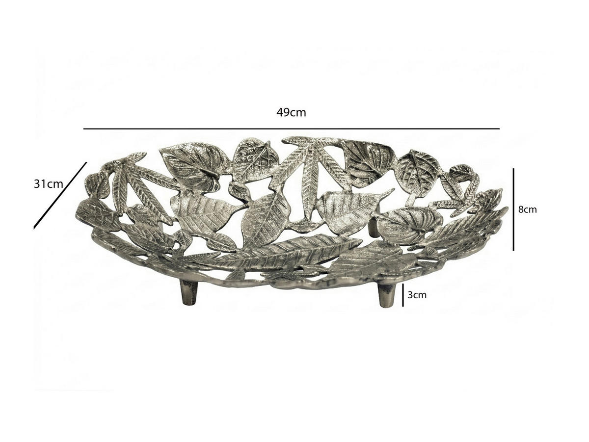 DEKORAČNÁ MISKA  - strieborná, Design, kov (49/8/31cm) - Livetastic