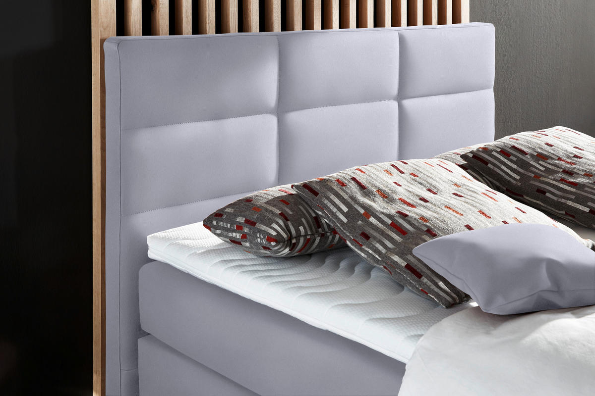 BOXSPRINGBETT 140/200 cm  in Grau  - Alufarben/Grau, Konventionell, Textil/Metall (140/200cm) - Dieter Knoll
