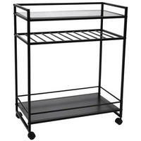 SERVIERWAGEN Schwarz  - Schwarz, Basics, Glas/Kunststoff (70/37/86cm)
