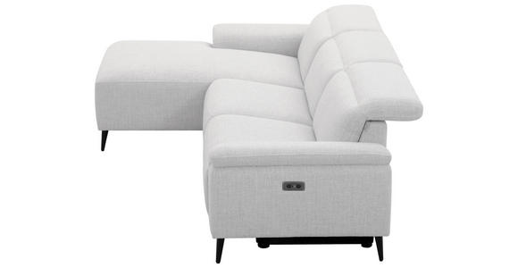 ECKSOFA  in Leinenoptik Hellgrau, Grauweiß  171/270 cm  - Schwarzchrom/Hellgrau, Design, Holz/Kunststoff (171/270cm) - Xora