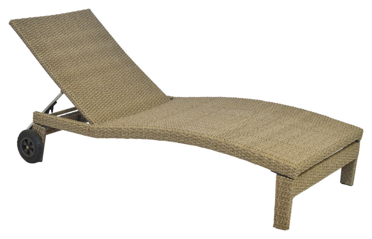 VRTNI LEŽALNIK aluminij prašno lakirano naravne barve, bež  - naravne barve/bež, Moderno, kovina/tekstil (90/100/208cm) - Gardenson