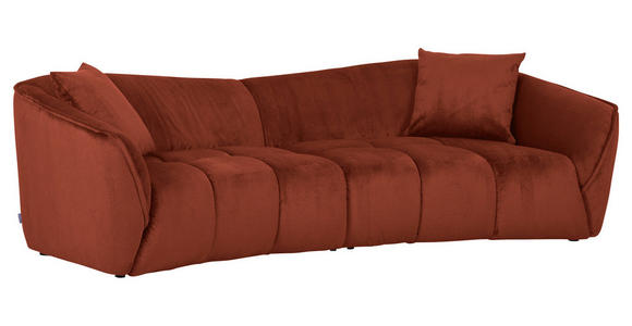 BIGSOFA Plüsch Rostfarben  - Rostfarben/Schwarz, KONVENTIONELL, Kunststoff/Textil (250/75/107cm) - Carryhome