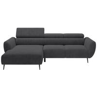 ECKSOFA in Cord Anthrazit  - Anthrazit/Schwarz, Konventionell, Textil/Metall (174/277cm) - Carryhome