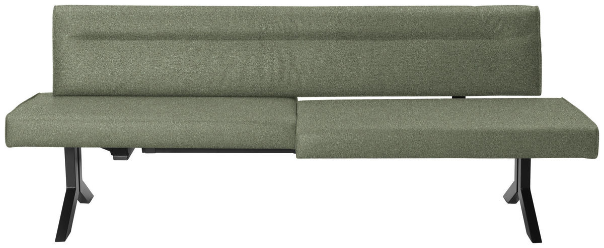 SITZBANK in Metall, Textil Grün  - Schwarz/Grün, Konventionell, Textil/Metall (220/70-86cm) - Moderano