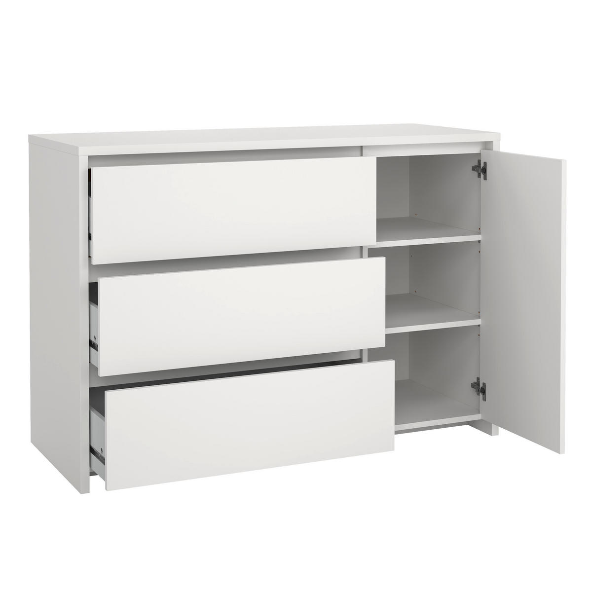 KOMMODE  in 119/84/48 cm  - Weiß, KONVENTIONELL, Holzwerkstoff (119/84/48cm) - Boxxx