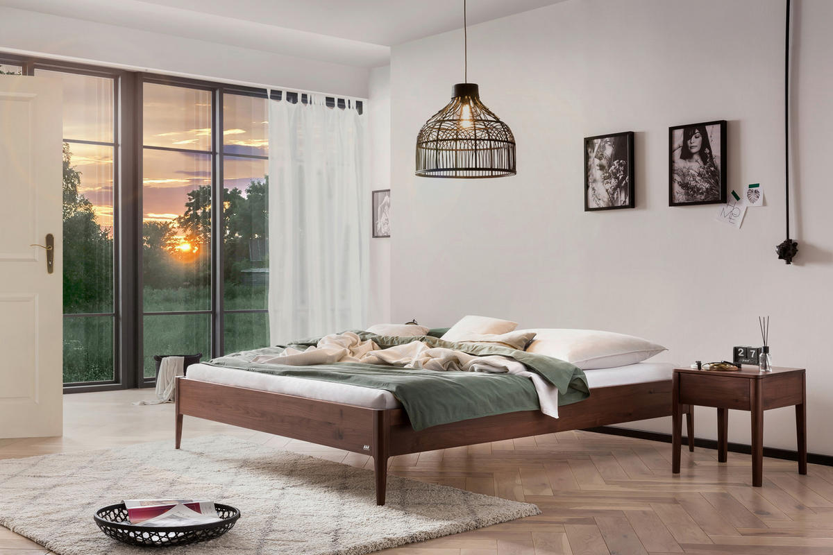BETT 140/200 cm  in Nussbaumfarben   - Nussbaumfarben, Basics, Holz (140/200cm) - Hasena
