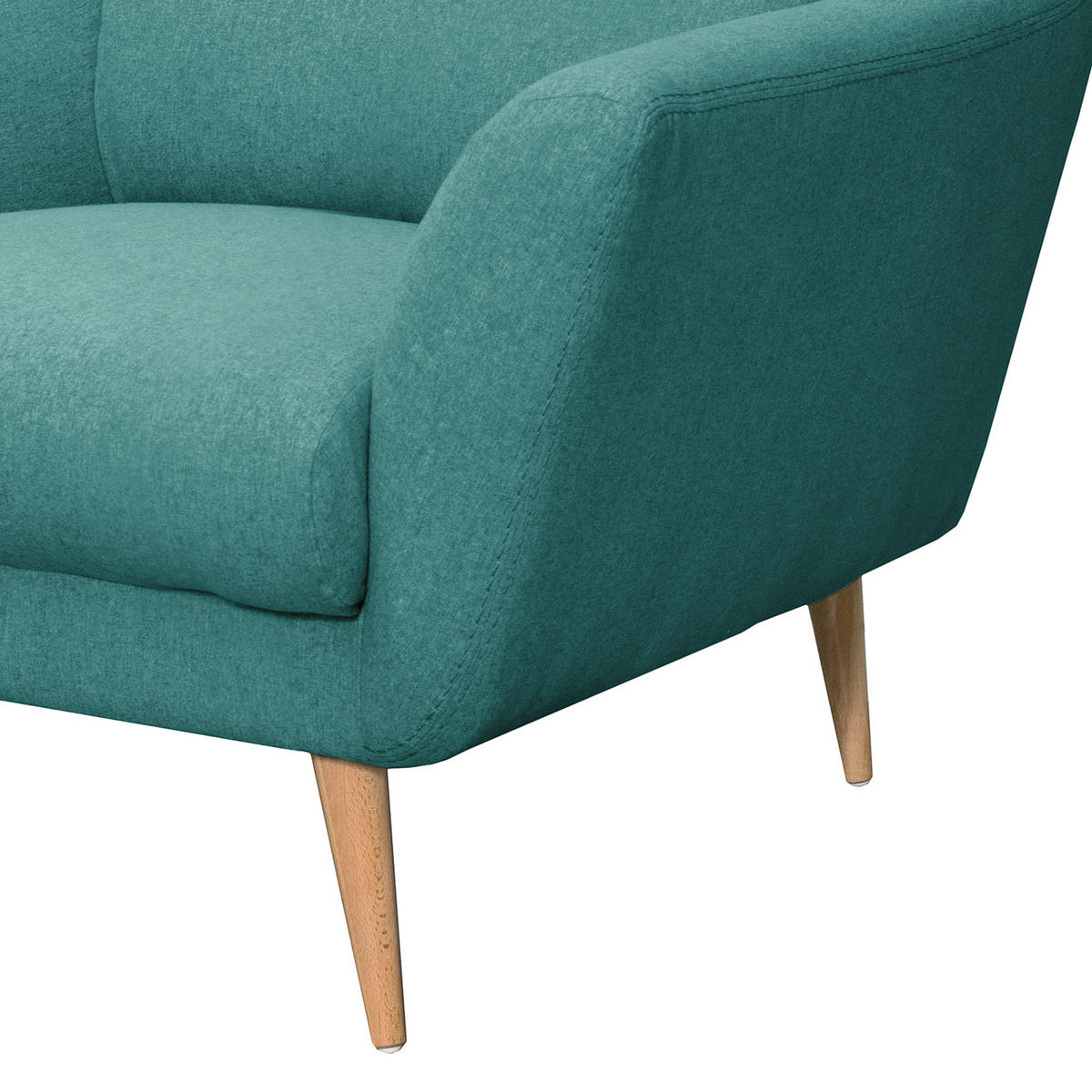 SESSEL in Webstoff Türkis  - Türkis/Buchefarben, Design, Holz/Textil (92/87/88cm) - Livetastic