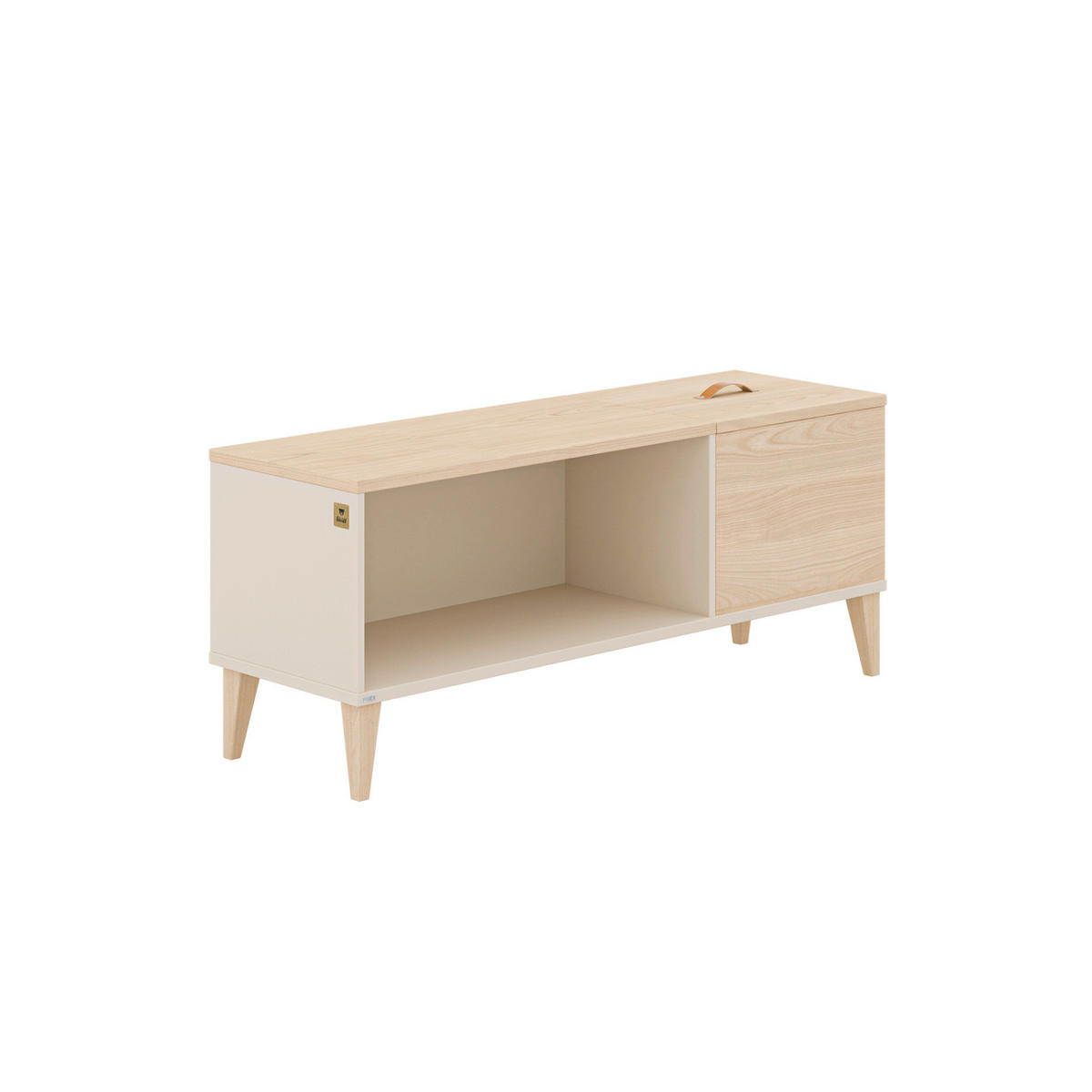 LOWBOARD Mila & Ben  in 129/53,4/40,1 cm  - Beige/Buchefarben, Basics, Holzwerkstoff (129/53,4/40,1cm) - Paidi