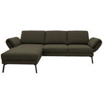 ECKSOFA  in Flachgewebe Dunkelgrün  175-224/255-365 cm  - Dunkelgrün/Schwarz, Design, Textil/Metall (175-224/255-365cm) - Dieter Knoll