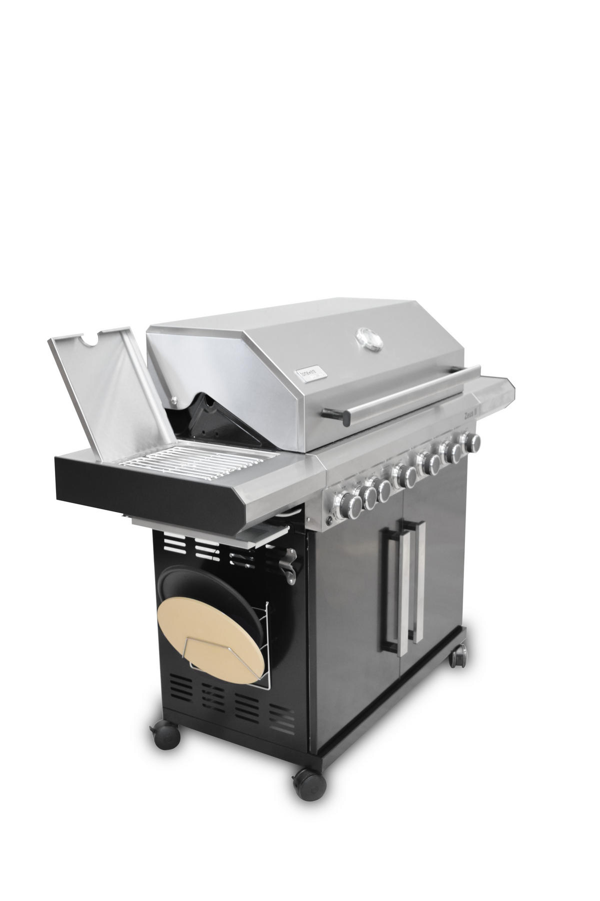 GASGRILL  Schwarz, Silberfarben  - Silberfarben/Schwarz, Basics, Metall (157/116/60cm) - Ambia Garden