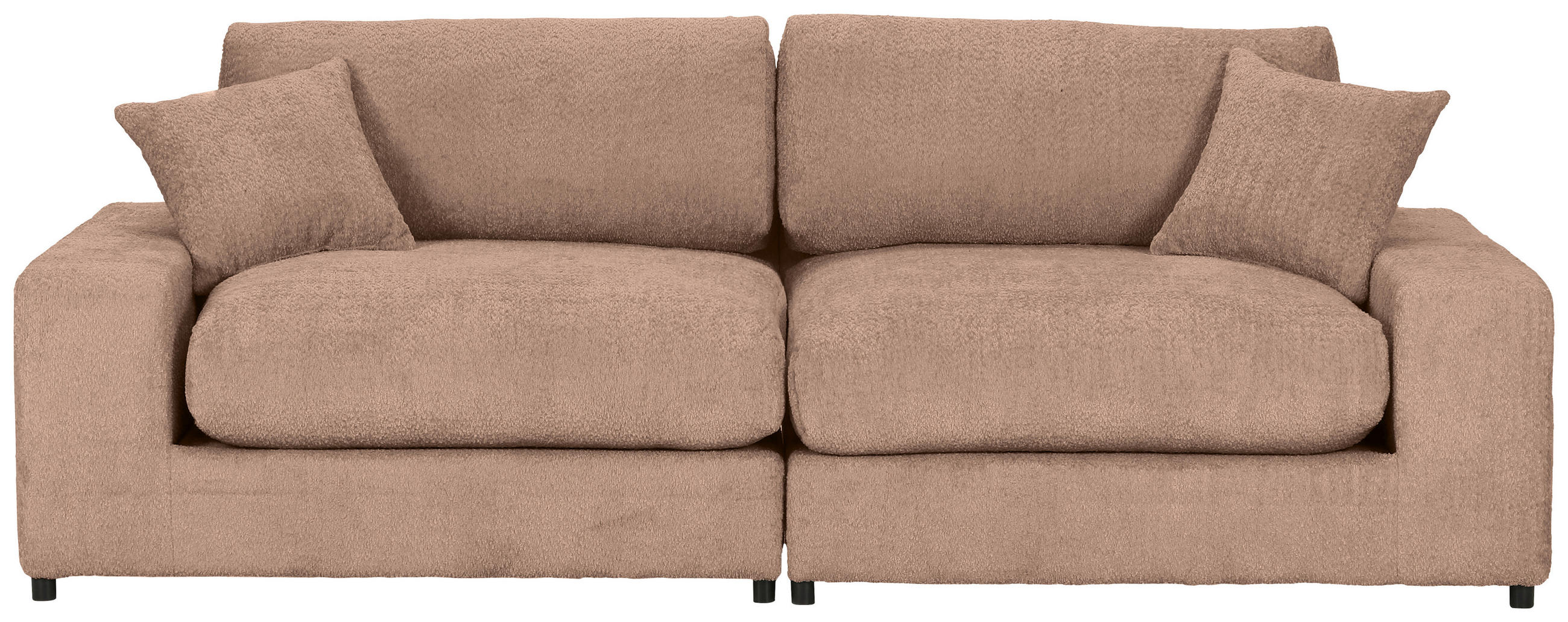 BIGSOFA Struktur, Bouclé Rotbraun  - Rotbraun/Greige, Modern, Kunststoff/Textil (240/76/125cm) - Landscape