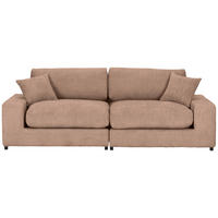 BIGSOFA Struktur, Bouclé Rotbraun  - Rotbraun/Greige, MODERN, Kunststoff/Textil (240/76/125cm) - Landscape