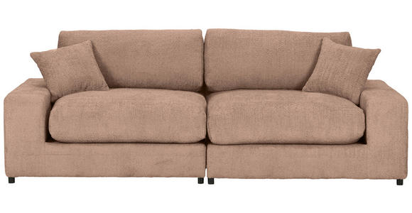 BIGSOFA Struktur, Bouclé Rotbraun  - Rotbraun/Greige, MODERN, Kunststoff/Textil (240/76/125cm) - Landscape