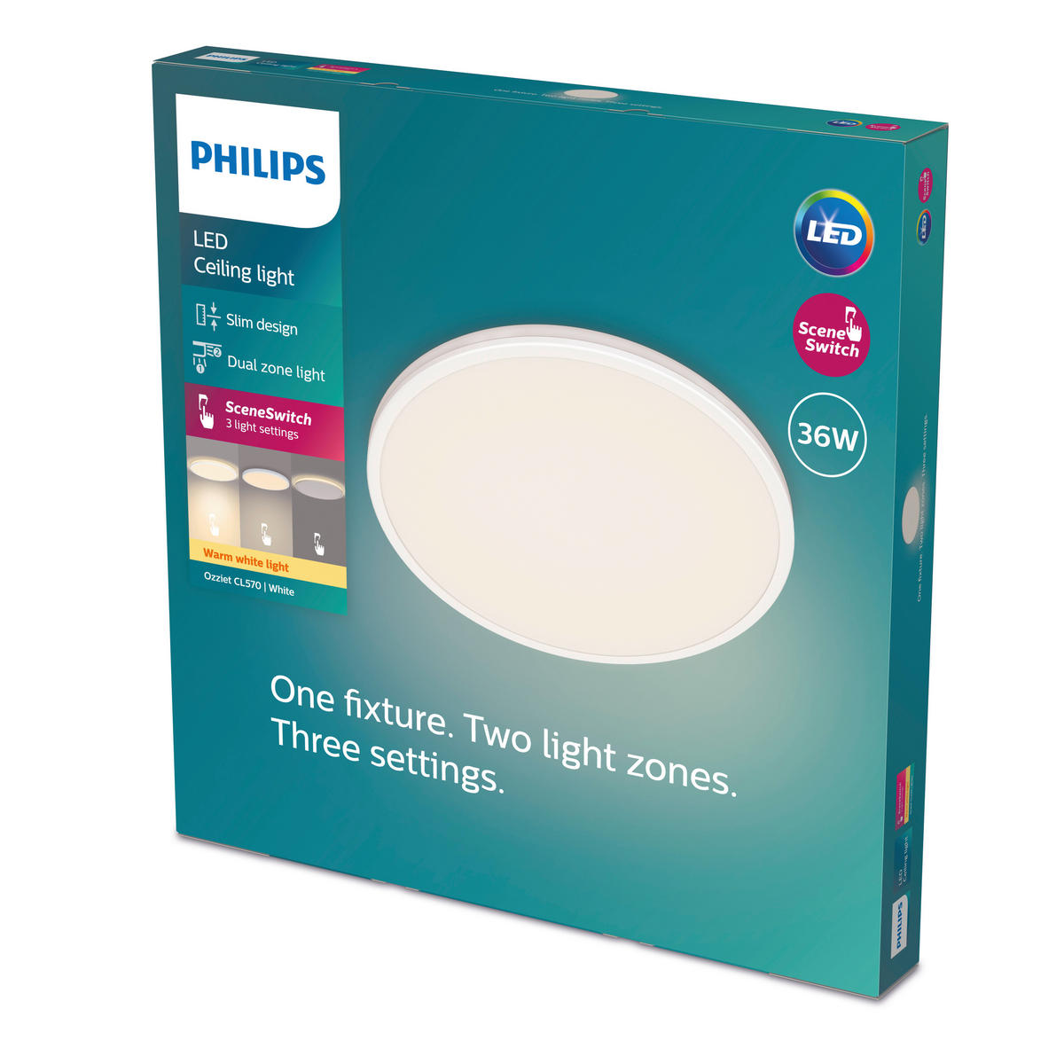 LED-DECKENLEUCHTE Ozziet 5,5/50/5,5 cm   - Weiß, Basics, Metall (5,5/50/5,5cm)
